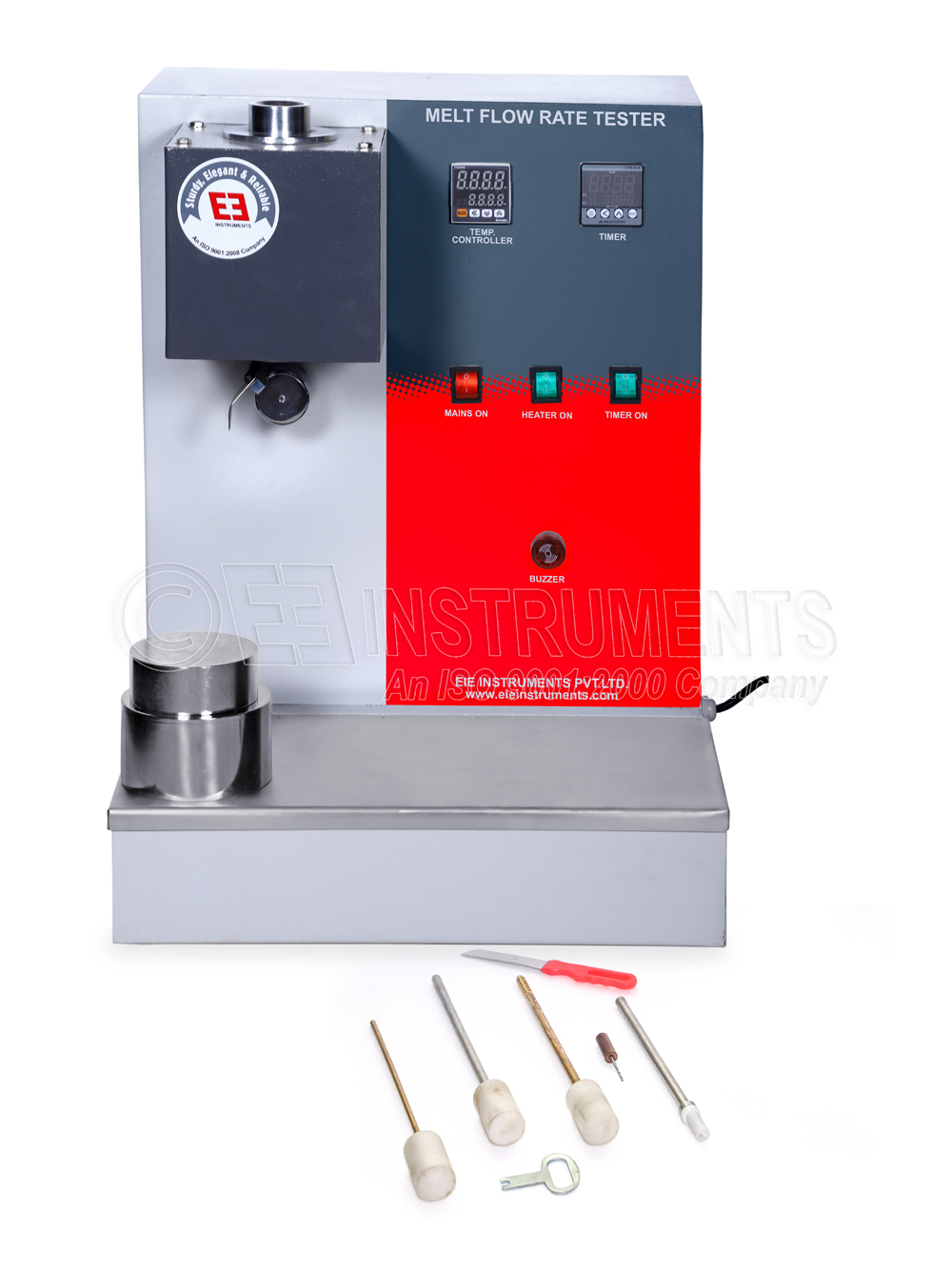 MELT FLOW INDEX TESTER - MOTORIZED AUTO SAMPLE CUTTING - MANUAL SAMPLE WEIGHING & CALCULATION - (ASTM D1238) - METHOD A & C